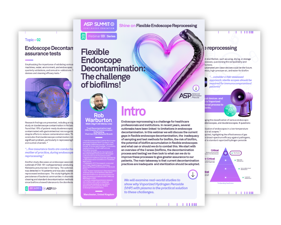 Flexible Endoscope Decontamination: The challenge of biofilms!